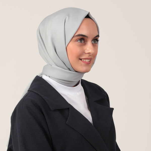 Düz Pamuklu Şal - Buz Mavisi