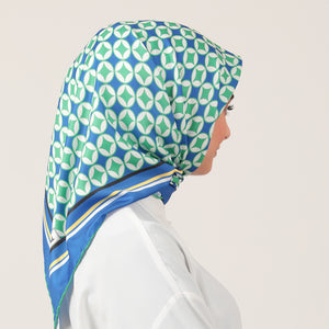 Twill Eşarp - Madalyon Desen - Fıstık Yeşili