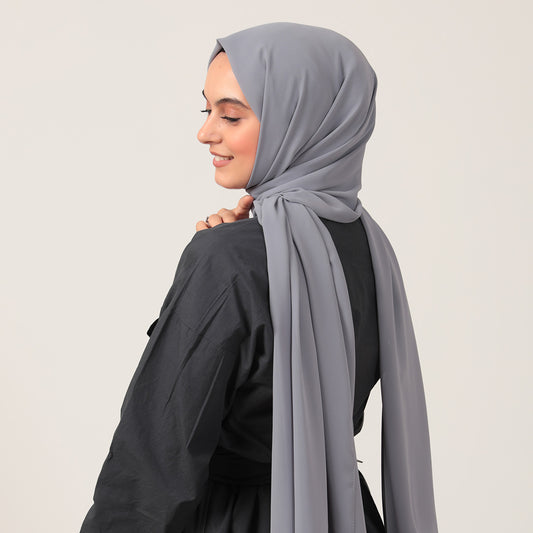 Şifon Şal - Antrasit Mavi