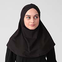 Boyunluklu Hijab Bone - Çapraz - Siyah - Thumbnail