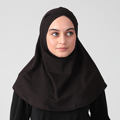 Boyunluklu Hijab Bone - Çapraz - Siyah