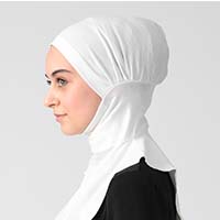 Boyunluklu Hijab Bone - Özel Üretim - Ekru - Thumbnail