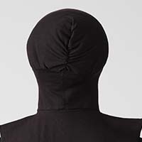 Boyunluklu Hijab Bone - Özel Üretim - Siyah - Thumbnail