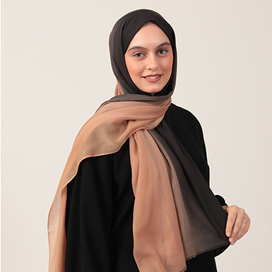 ipekistanbul - Degrade Şal - Siyah Camel