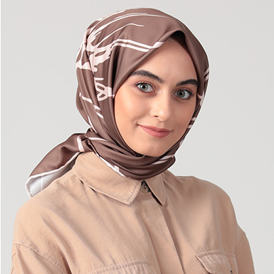 ipekistanbul - Gelincik Desen - Twill Eşarp - Kahve