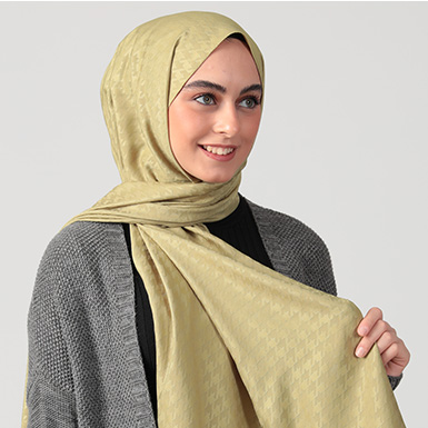 ipekistanbul - Kazayağı Desen - Pamuklu Şal - Lime