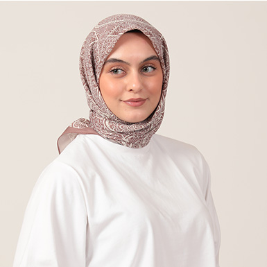 ipekistanbul - Pamuk İpek Eşarp - Henna Desen - Tatlı Kahve