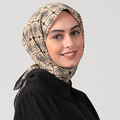 ipekistanbul - Pamuk İpek Eşarp - Sembol Desen - Gold