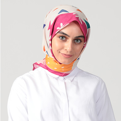 ipekistanbul - Prizma Desen Eşarp - Pembe