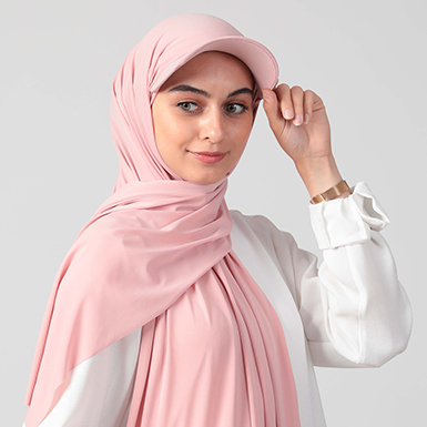 ipekistanbul - Şapkalı Tesettür Şal - Pudra Pembe