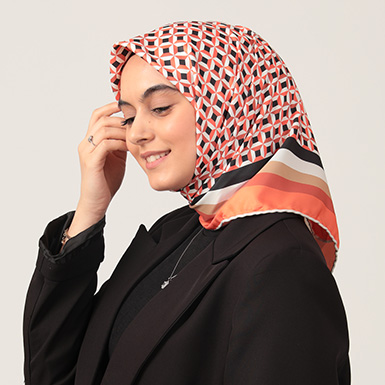 ipekistanbul - Twill Eşarp - Hipnoz Desen - Turuncu