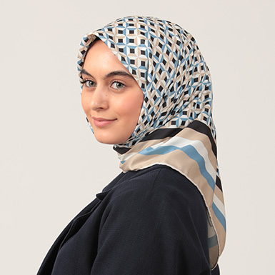 ipekistanbul - Twill Eşarp - Hipnoz Desen - Vizon