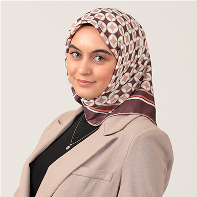 ipekistanbul - Twill Eşarp - Madalyon Desen - Acı Kahve