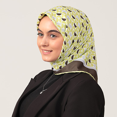 ipekistanbul - Twill Eşarp - Puzzle Desen - Lime